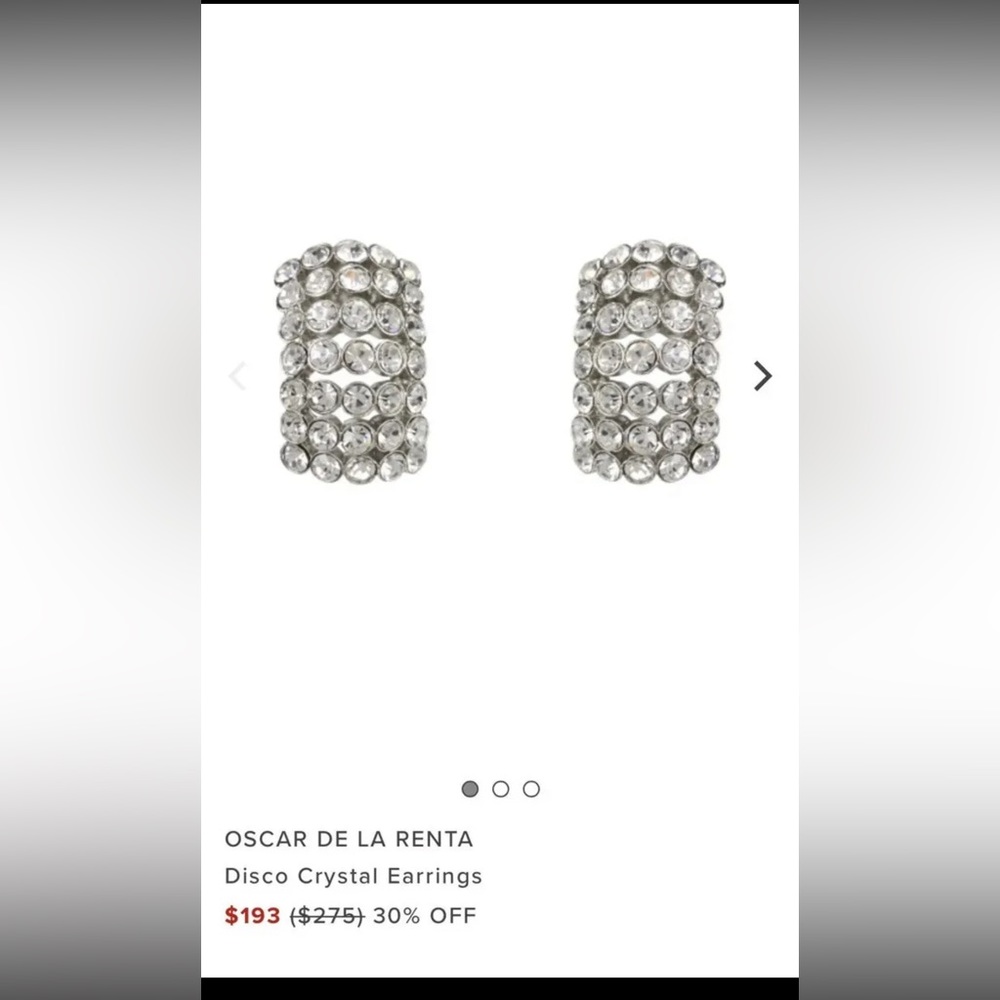 Oscar De La Renta Disco Crystal Earrings. Original!!!